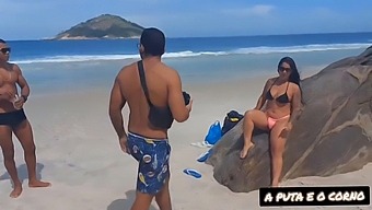 Extreme Orgasmic Photo Shoot On Nudism Beach With Two Black People