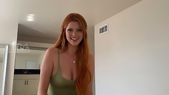A Hot Redhead Gets Her Big Tits Sucked In Pov
