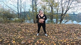 Milf And Her Friends Enjoy A Day At The Park In Public With Some Boob Play