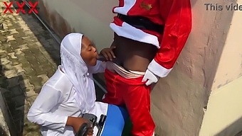 Christmas Delight: Santa And Hijab-Clad Babe Engage In Intimate Encounter. Subscribe For More.