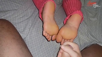 I Gave My Stepson A Footjob And He Ended Up Cumming On My Soles