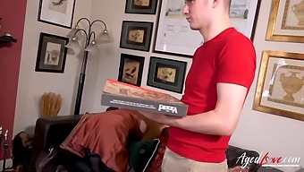 Agedlove'S Redhead Gets Tipsy And Has Sex For Pizza Delivery