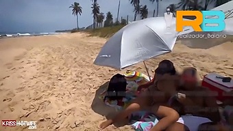 Brazilian Director Baiano'S Wife Joins Him For A Steamy Beach Romp With Kriss Hotwife