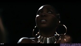 African Goddess Dominates Possessed Latina In Hentai