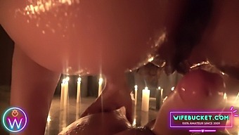 Wifebucket'S Intimate Lovemaking: A Sensual Candlelit Valentine'S Day Threesome With A Big Natural Tits Milf