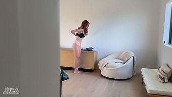 Redhead Hottie Indulges In Forbidden Pleasure As A Naughty House Guest