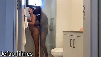 A Woman Goes On A Journey, Her Lover Joins Her For A Bathtime Romp