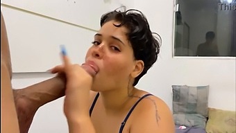 Brazilian Babe With Big Natural Tits Gives A Deepthroat Blowjob