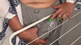 A Stepmother'S Large Penis Rubbing Against Her Clothes Dryer As Her Stepson Observes